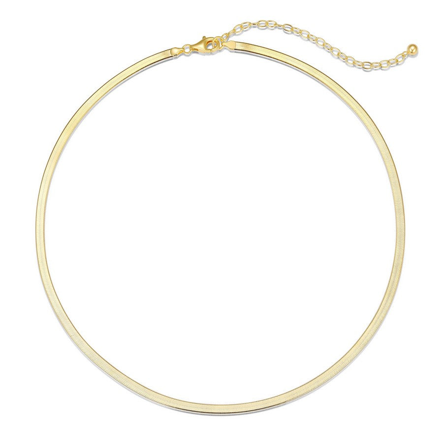 Collier serpent plat Reign en argent 925 plaqué or 18K