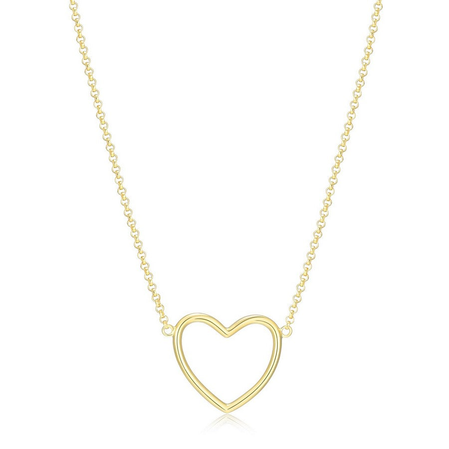 Collier pendentif cœur ouvert Reign en argent 925 plaqué or