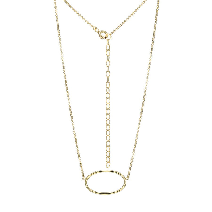 Collier pendentif ovale Reign en argent 925 plaqué or