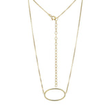 Collier pendentif ovale Reign en argent 925 plaqué or