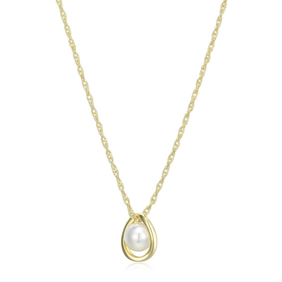 Collier pendentif perle ELLE en argent 925 plaqué or