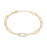 Bracelet paperclip pavé Reign en argent 925 plaqué or 18K