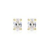 Boucles d’oreilles clous ovales zircon Reign en argent 925
