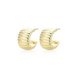 Boucles d’oreilles créoles côtelées Reign en argent 925