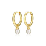 Boucles d’oreilles huggie perle en argent 925 plaqué or