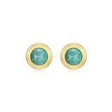 Boucles d’oreilles clous turquoise Reign en argent 925 plaqué or