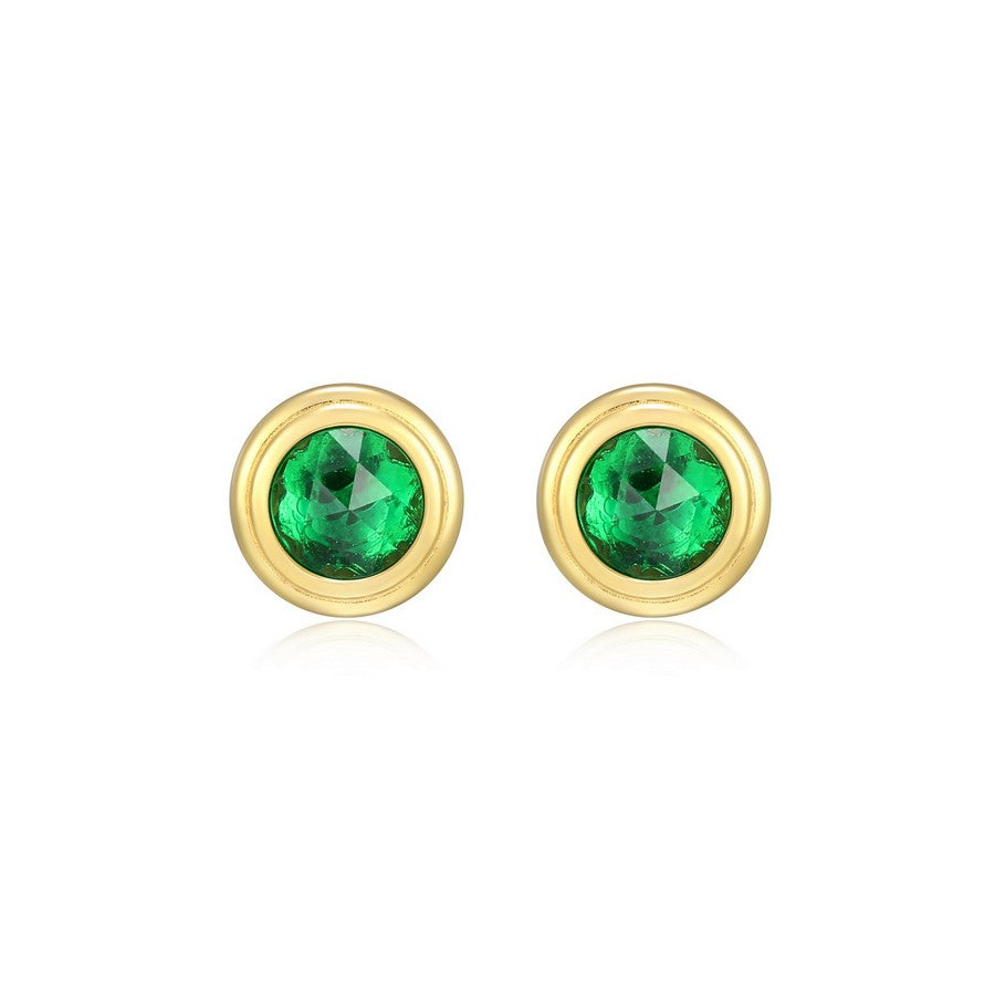 Boucles d’oreilles clous Reign en argent 925 plaqué or, grenat vert