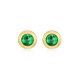 Boucles d’oreilles clous Reign en argent 925 plaqué or, grenat vert