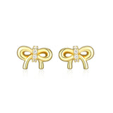 Boucles d’oreilles nœud Reign en argent 925 plaqué or