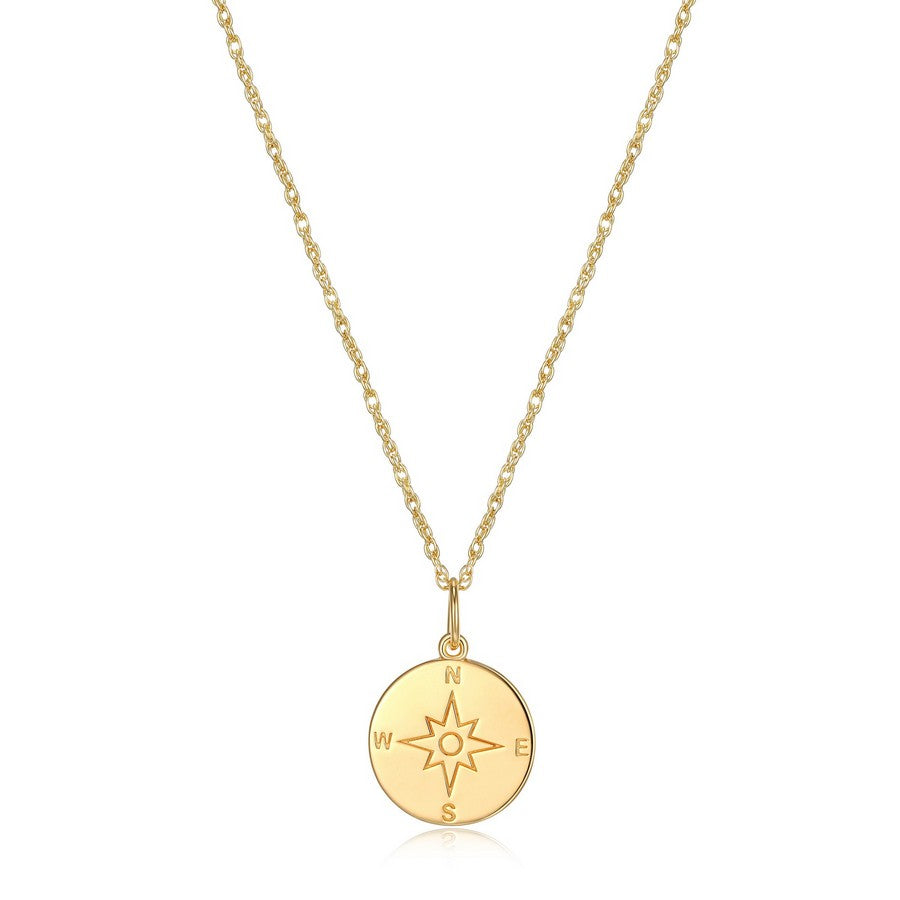 Collier Compass Reign en argent 925 plaqué or 18K