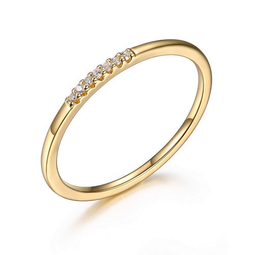Bague fine Reign en argent 925 plaqué or, zircon cubique