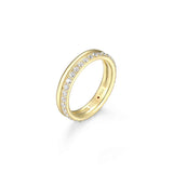 Bague ELLE double rang en argent 925 plaqué or et rhodium