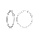 Créoles ELLE tube carré 28 mm en argent 925 plaqué rhodium