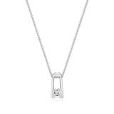 Collier solitaire ELLE en argent 925 au zircon cubique
