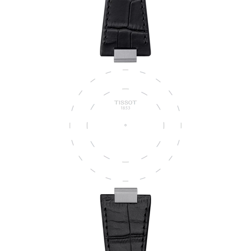 Bracelet Tissot PRX cuir noir, vue 2