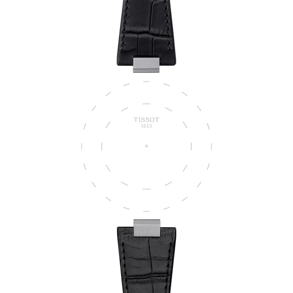 Bracelet Tissot PRX cuir noir, vue 2