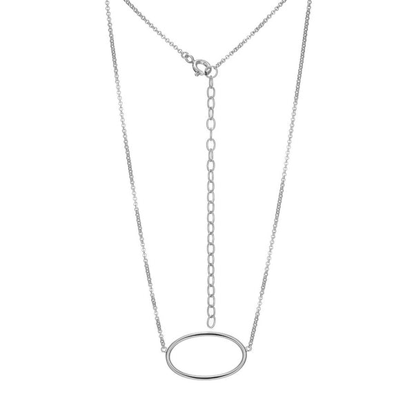 Collier pendentif ovale ouvert Reign en argent 925