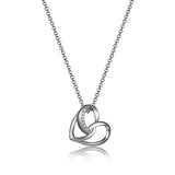 Collier ELLE cœur filigrane en argent 925 plaqué rhodium