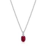 Collier ELLE en argent 925 à pendentif rubis et zircon