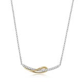 Collier pendentif poire bicolore ELLE en argent 925