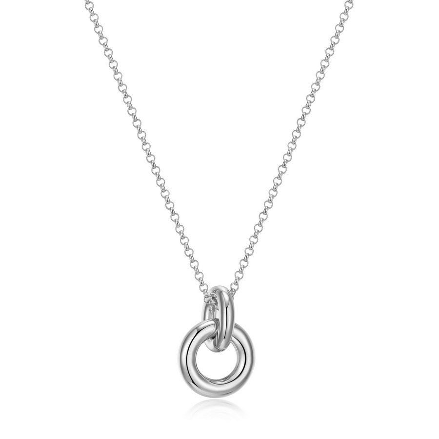 Collier cercles entrelacés ELLE en argent 925 plaqué rhodium