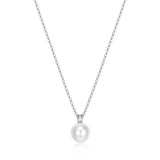 Collier ELLE à pendentif perle en argent 925 plaqué rhodium