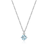 Collier ELLE en argent 925, topaze bleue et diamant de laboratoire