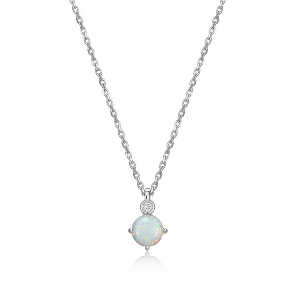 Collier pendentif ELLE en argent 925 à l’opale de laboratoire