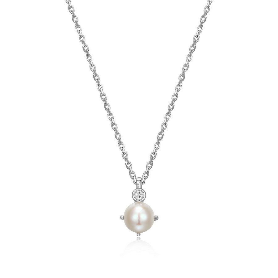Collier pendentif ELLE en argent 925 perle et diamant de laboratoire