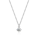 Collier pendentif ELLE en argent 925, moissanite et diamant labo