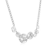 Collier disque texturé ELLE en argent 925 plaqué rhodium