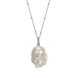 Collier ELLE en argent 925, chaîne à billes et perle