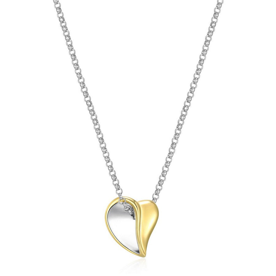 Collier ELLE cœur bicolore en argent 925 plaqué or