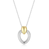 Collier pendentif poire deux tons ELLE en argent 925