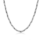 Collier chaîne trombone (paper clip) gunmetal Ethos argent 925