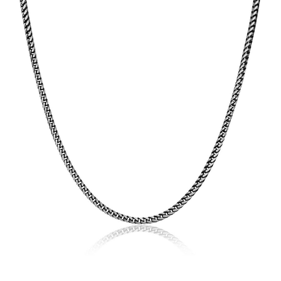 Chaîne franco gunmetal 22 po Ethos argent 925