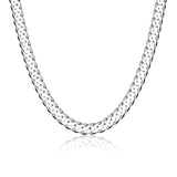 Collier chaîne gourmette plate (flat curb) 24 po Ethos argent 925
