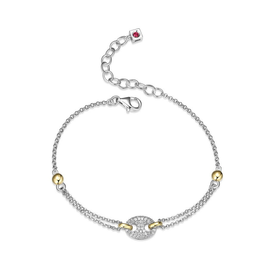 Bracelet grain de café ELLE en argent 925 deux tons