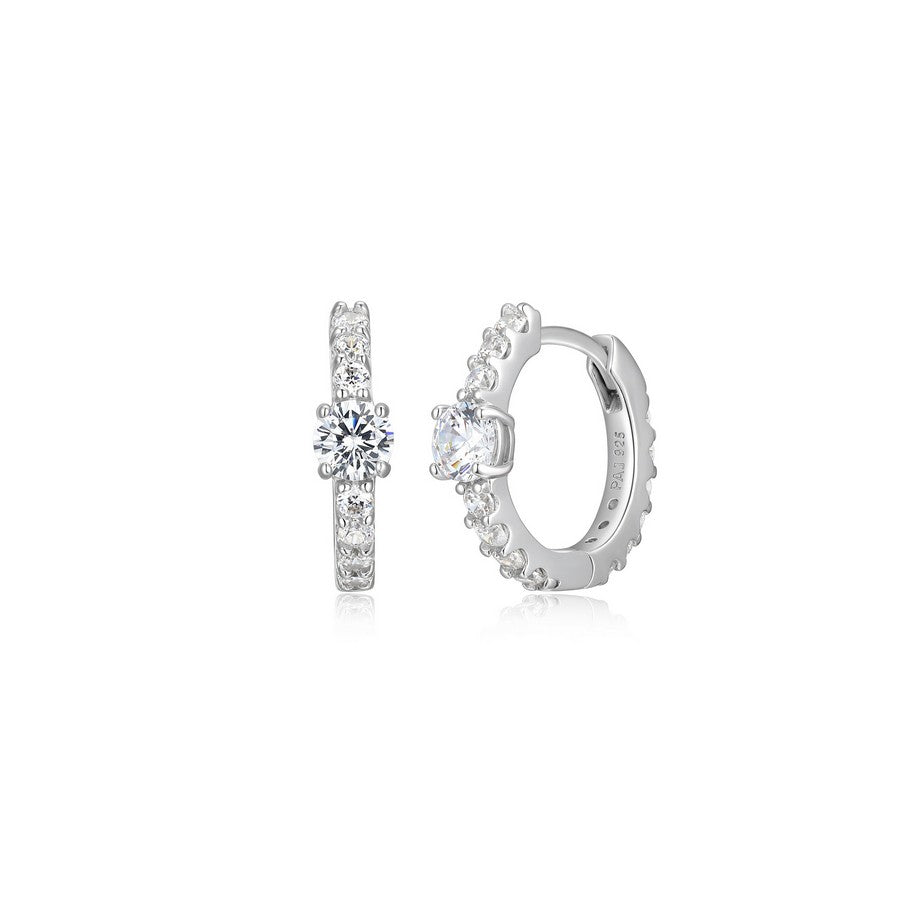 Boucles huggies Reign en argent 925 pavées de zircons