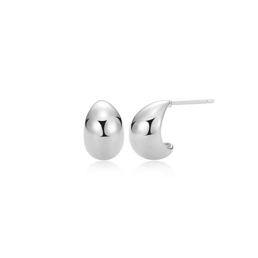 Boucles d’oreilles goutte bombée Reign en argent 925 rhodié