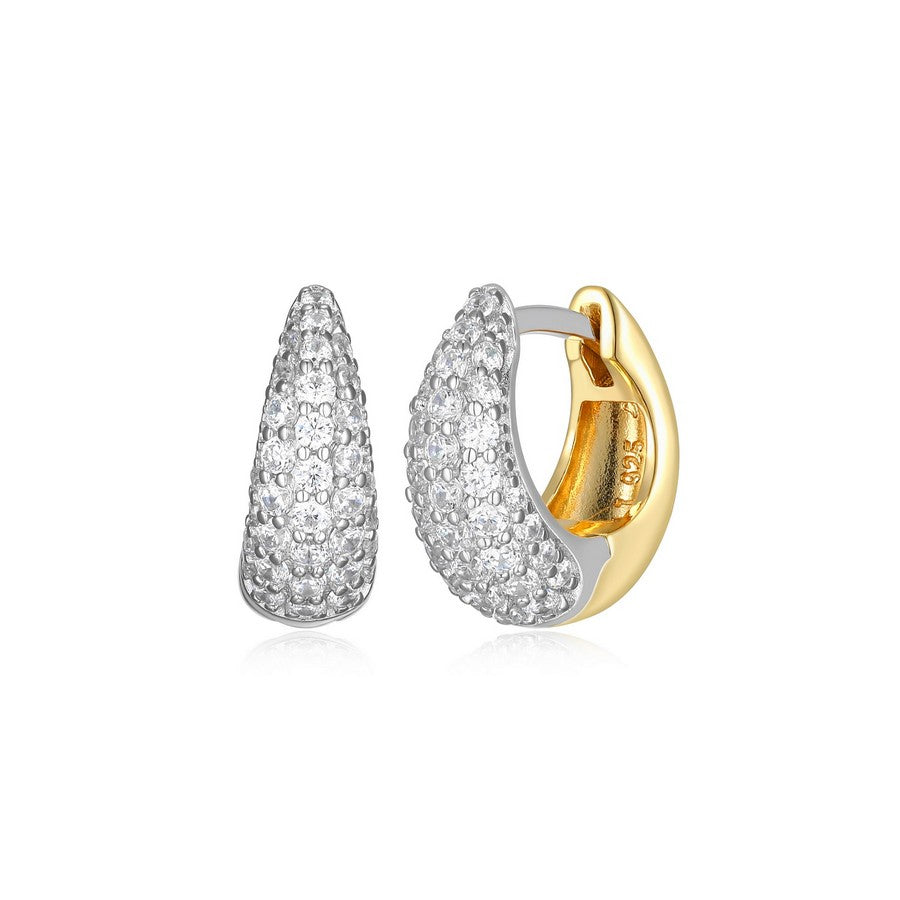 Boucles d’oreilles huggies pavées Reign en argent 925 plaqué or