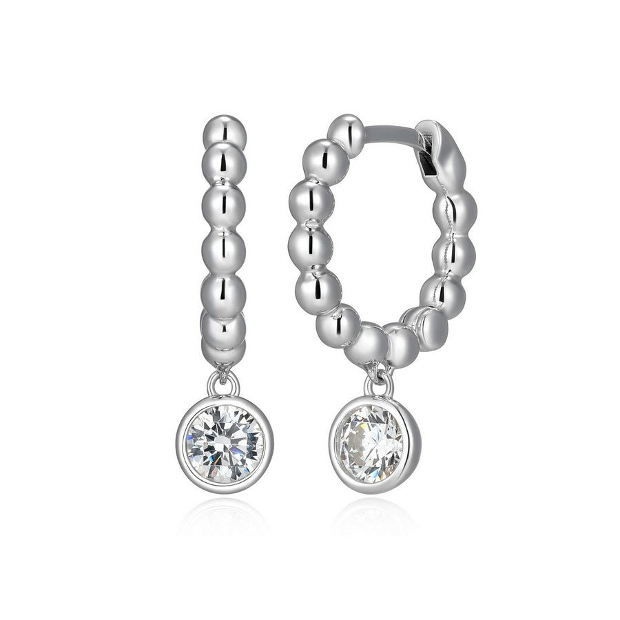 Boucles d’oreilles huggies goutte zircon Reign argent 925
