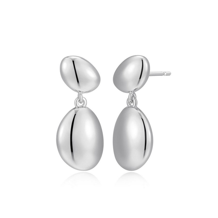 Boucles d’oreilles Reign double galet en argent 925
