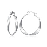 Créoles torsadées ELLE en argent 925 plaqué rhodium