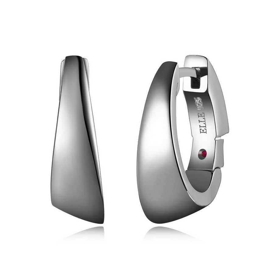 Boucles d’oreilles huggies ELLE en argent 925 plaqué rhodium