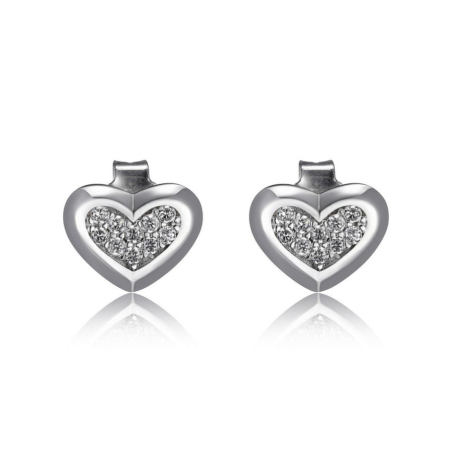 Clous d’oreilles cœur ELLE en argent 925 et zircon