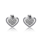 Clous d’oreilles cœur ELLE en argent 925 et zircon