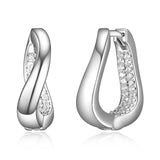 Créoles huggies torsadées ELLE en argent 925 plaqué rhodium
