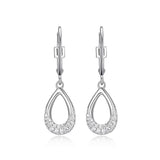 Boucles d’oreilles poire ELLE en argent 925 plaqué rhodium