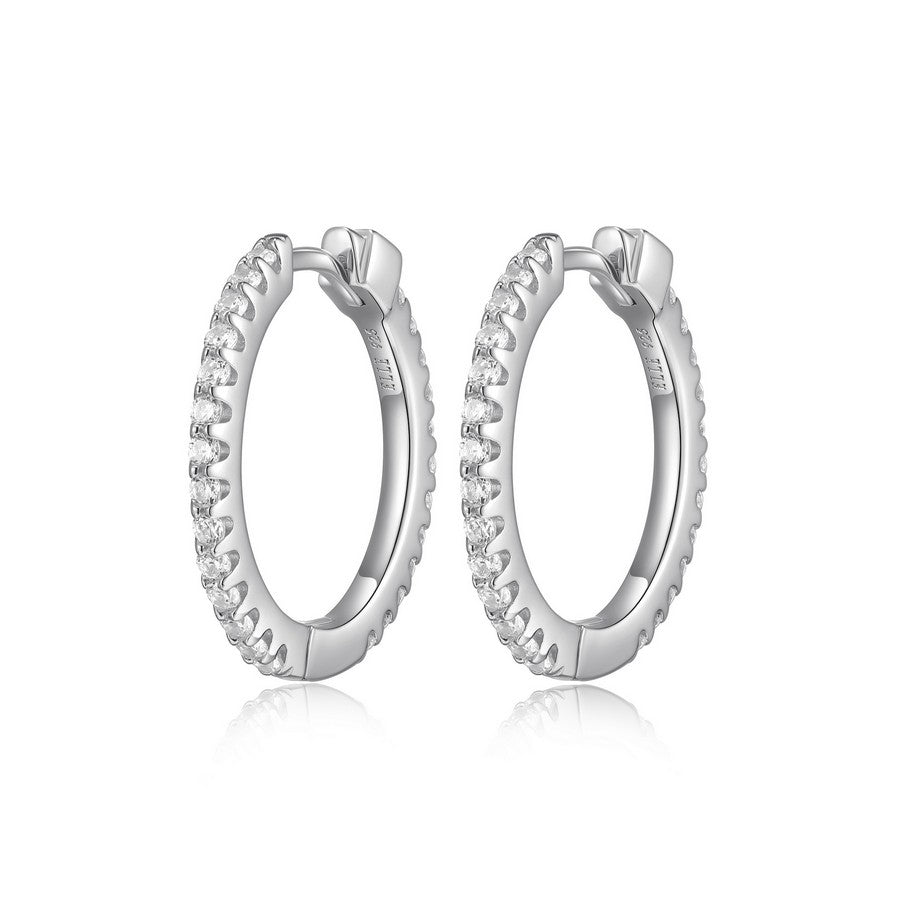Boucles créoles ELLE en argent 925 plaqué rhodium
